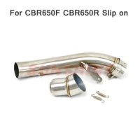 For HONDA CBR650 CBR650F CBR650R Exhaust Motorcycle Slip on Modified Motorcross Mid Pipe Connection Tube Stainless Steel Link