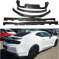 Carbon Fiber Front Lip &amp; Rear Bumper Diffuser Cover &amp; Trunk Wing Spoiler &amp; Side Body Skirts Kit For Chevrolet Camaro 2016-2021
