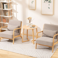 歐式客廳實木沙發 會議室設計師單人椅組合 簡約現代公寓懶人沙發
