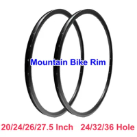 2 Pcs 20/24/26/27.5 Inch Mountain Bike Wheel Rim 24/32/36 Hole Disc Brake Wheel Rim Bike Wheel Rim Racing Wheels Can Customized