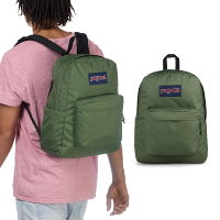 【JANSPORT】後背包 Superbreak Plus 軍綠色 15吋 減壓背帶 筆電包 雙肩包 背包 包包(JS0A4QUEK