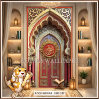 Wallpaper Mihrab Mushola 3D Untuk Ruangan Ibadah Wallpaper Dindng Mihrab Mushola Kekinian Kualitas P