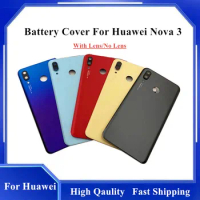 AAA Quality For Huawei Nova 3 Battery Cover + Camera Lens Door Housing Case For Huawei Nova 3 Back Battery cover Fit Replacement