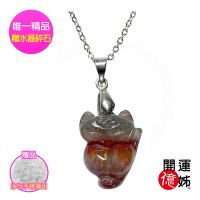 A1寶石 九尾狐仙紫鈦超七水晶項鍊-同鈦晶手排能量-招財/開運/桃花/貴人運旺/防小人(J-991)