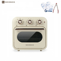 (618限定下殺)NICONICO 16L油切氣炸烤箱 NI-K2032 贈矽膠隔熱手套組