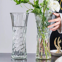 【優選百貨】花瓶加厚水晶玻璃花瓶擺件客廳插乾花假花透明創意富貴竹百合綠蘿花瓶