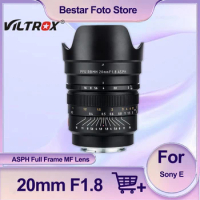 Viltrox 20mm F1.8 ASPH Full Frame MF Wide Angle Lens for Sony A7M2 A7III Nikon Z50