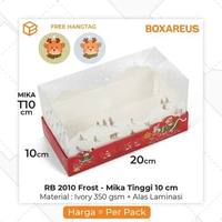 Box Mika Natal Dus Hampers Cookies Packaging 20x10 | RB 2010 FROST Box & Mika 10cm