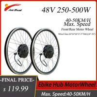 48V 500W Electric Bike Brushless Gear Hub Motor Wheel Front Rear Ebike Hub Motor Wheel 20''24''26''27.5''700C 50KM/H Max Speed
