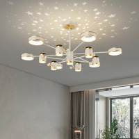 Nordic Creative Starry Ceiling Chandelier Lighting For Living Room Bedroom Study Room Decorative LED Light Indoor Dimmable Lamps