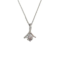 Solid Platinum PT950 Genuine Diamond Necklace Moissan Diamond Necklace 1 Carat 2 Carat Herringbone Women's Short Clavicle Chain