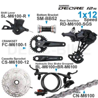 SHIMANO DEORE M6100 12 Speed Groupset Shifter Rear Derailleur Cassette Sprocket Chain CRANKSET BB and Hydraulic Disc Brake Group