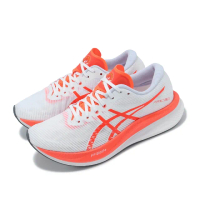 【asics 亞瑟士】競速跑鞋 Magic Speed 3 女鞋 白 紅 百年紀念 彈力 碳板 路跑 競訓 運動鞋(1012B652100)