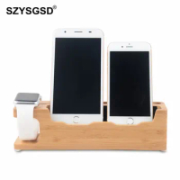 Wooden Charging Dock Station Mobile Phone Holder Stand For iPhone X 8 7 Plus 6 6S Plus 5s SE For Apple Watch Phone Holder Stand