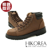 預購 HIKOREA 韓國空運。厚底增高6CM皮革中筒男靴/韓星歐巴/版型偏小(73-0518/二色/現貨+預購)