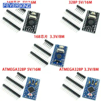 Pro Mini 168/328 Atmega168 3.3V 5V 16M / ATMEGA328P-MU 328P Mini ATMEGA328 5V/16MHz For Arduino Compatible For Nano Module
