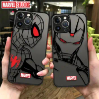 Matte Cover Case For Apple iPhone 11 12 13 14 15 Pro 15 Pro Max 15 Plus XR 12mini 13mini Spider Iron Man Venom Deadpool