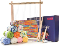 LYKTRIX Weaving Loom for Kids Wooden Weaving Kit Loom Kit for Kids Ages 8-12 Great Knitting Looms fo