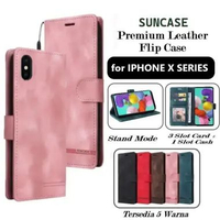 SUNCASE Iphone x series cover hp model dompet multi fungsi flip case wallet leather IPHONE X SUNCASE