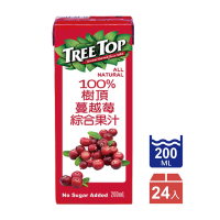 TreeTop樹頂 100%蔓越莓綜合果汁利樂包(200mlx24入)