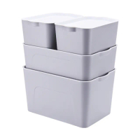 【日創生活】日式可疊加防塵收納箱六件組 2大+2中+2小(收納盒 整理箱 收納箱)