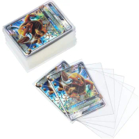 Pokemon Card Sleeves 100 Counts Transparent Playing Games TCG Protector Cards Folder Yugioh Pokémon Case Holder Kids Toy Gift