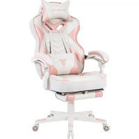 Zeanus Pink Gaming Chair Gaming Chairs for Adults PC Game Chair for Girls Computer Chair with Footrest Office Swivel Ergonomic