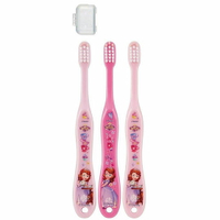 小禮堂 迪士尼 蘇菲亞公主 兒童牙刷組《3入.粉紫.花朵》盥洗用具.口腔清潔