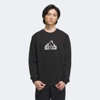 【adidas 愛迪達】上衣 男款 長袖上衣 大學T 運動 亞規 TH LOGO SWT 黑 IT3961