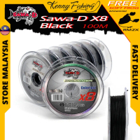 Sawa-D 8x Braided 100m 10lb - 60lb Black Edition Casting Fishing Line Ultra Sensitive Thin Strong PE