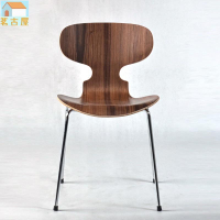 螞蟻椅簡約現代設計師靠背椅奶茶店咖啡廳曲木實木彎板休閒餐椅子