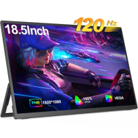 UPERFECT 18.5inch 120Hz Portable Monitor 100% sRGB 1080P FHD IPS Frameless Travel Gaming Display with Kickstand VESA Speakers
