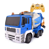 Large Electric remote control Mixer Model 2.4G Simulation Lighting Voice Wireless Control RC Roller truck cement Mixer Toy Gift