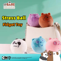 We Bare Bears Anime Plush Toys Fidget Toy Grizzly Panda Ice Bear Keychain Stuffed Dolls Stress Relief Ball Relaxing Toy