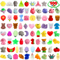 100 Pack Squishies Toys Tiny Mochi Squishy Fidget Toys Random Bulk Party Favors for Kids 4- 8 8-12 G