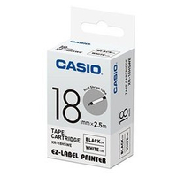 CASIO 熱縮套管專用標籤 色帶 18mm 白底黑字 /個 XR-18HSWE