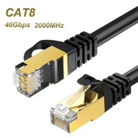 40Gbps 2000MHz Round Lan Cable Ethernet 1m 15m Cat 8 7 RJ45 Cat7 Cat8 Ethernet Cable rj 45 Network Cord For Laptops PS 4 Router