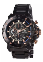 Evans Jayden Evans Jayden Jam Tangan Chronograph Pria - Black Rosegold Stainless Steel - EJ-9841