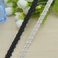 20Meters/lot White Black Bullion Ribbon Diy Accessories Wavy Cluny Webbing Garments Hair Decorations Lace Stiching Tape Trimming