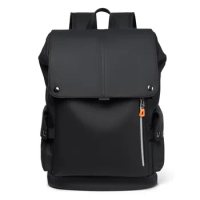 Waterproof PU leather men's bag fashion trend backpack men's large-capacity travel backpack tooling function men's backpack