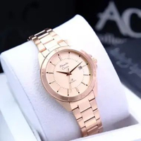 JAM TANGAN WANITA ALEXANDRE CHRISTIE AC1011 / AC 1011 STAINLESS ORIGINAL - silver full rosegold