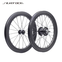 SILVEROCK Carbon Wheels 16" 1 3/8" 349 Rim Brake Internal Gear 6 Speed SRF3 for Brompton 3Sixty Folding Bike Wheelset