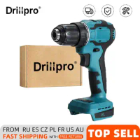Drillpro 10mm 1800RPM Brushless Cordless Drill Screwdriver Electric Hand Drill Wrench Power Tool For Makita 18V Battery