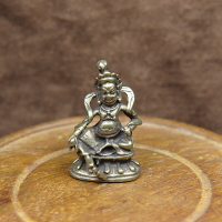 藏式隨身小佛黃財神擺件復古純黃銅藏式佛像小擺件密教護法黃財神