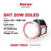 Surya Lampu Senter Besar SHT 20W 20LED + Led Emergency Rechargeable