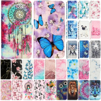 For Oppo A57 4G A57 5G Flip Case Leather Cover on For Oppo A17 Oppo A54 5G Capa Magnetic Fashion Painted Phone Wallet Case Cover
