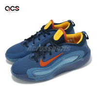 Nike 籃球鞋 IsoFly GS 大童 女鞋 藍 橘 大理石紋 緩震 運動鞋 FN4384-400