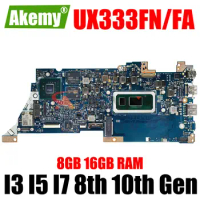 For ASUS ZenBook 13 UX333F UX333FA UX333FN U3300F Laotop Mainboard UX333F Motherboard i3 i5 i7 8th Gen 10th Gen CPU 8GB 16GB RAM