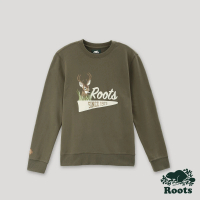 【Roots】Roots 男裝-經典傳承系列 動物圓領上衣(深綠色)