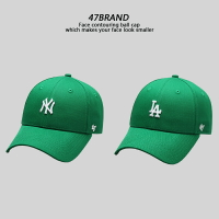 47brand綠帽子女春夏防曬遮陽帽硬頂小標LA綠色鴨舌帽ny棒球帽男C